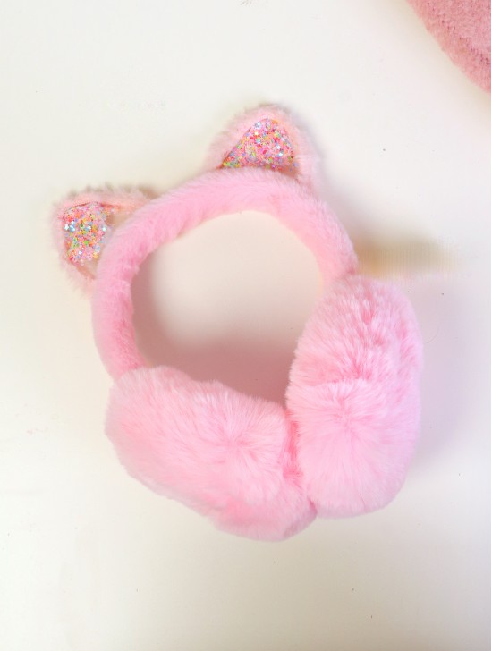 Colorful Sequins Cat Ears Plush Earmuff